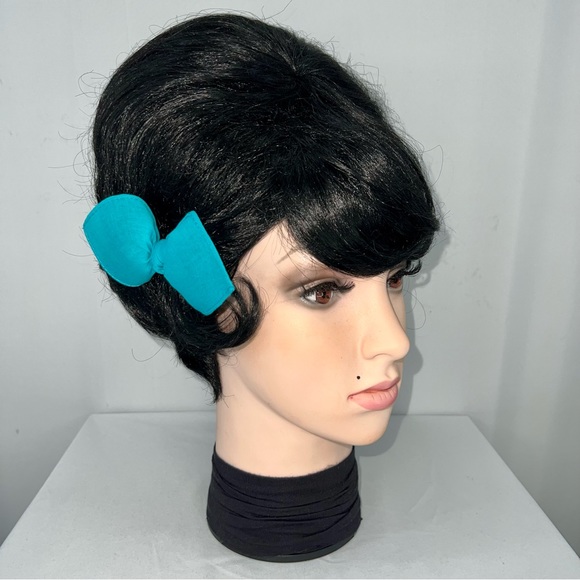 Solid Turquoise Bandana Knotted Hair Bow - Picture 3 of 11